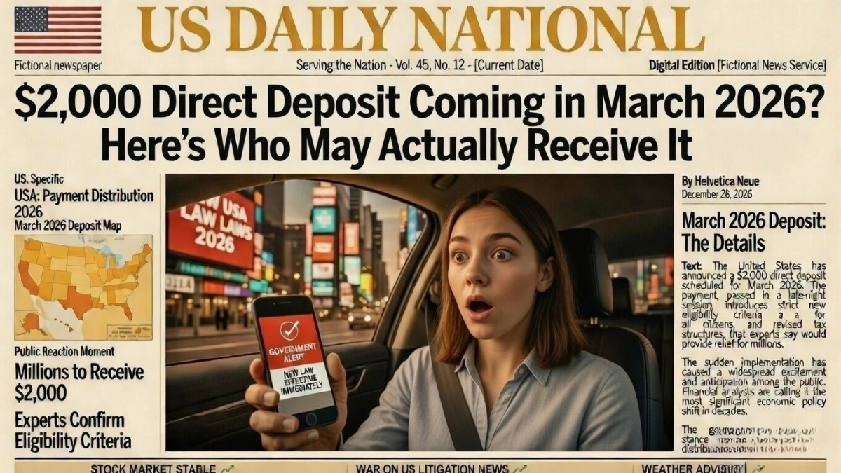 $2000 federal direct deposit March 2026